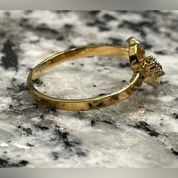 Heart Promise Ring Gold Tone Multicolor Gemstone Sample minimalist Ring Sz 6.75 - Picture 4 of 10